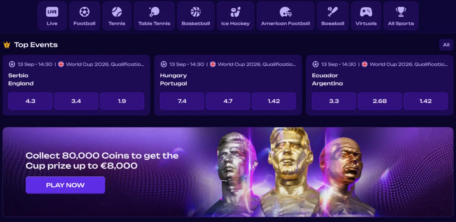 Principali eventi sportivi con quote aggiornate